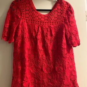 Anthropologie Vanessa Virginia red blouse size 8